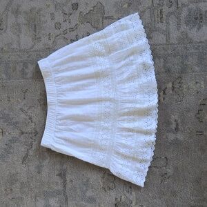 LOFT White Eyelet Circle Skirt